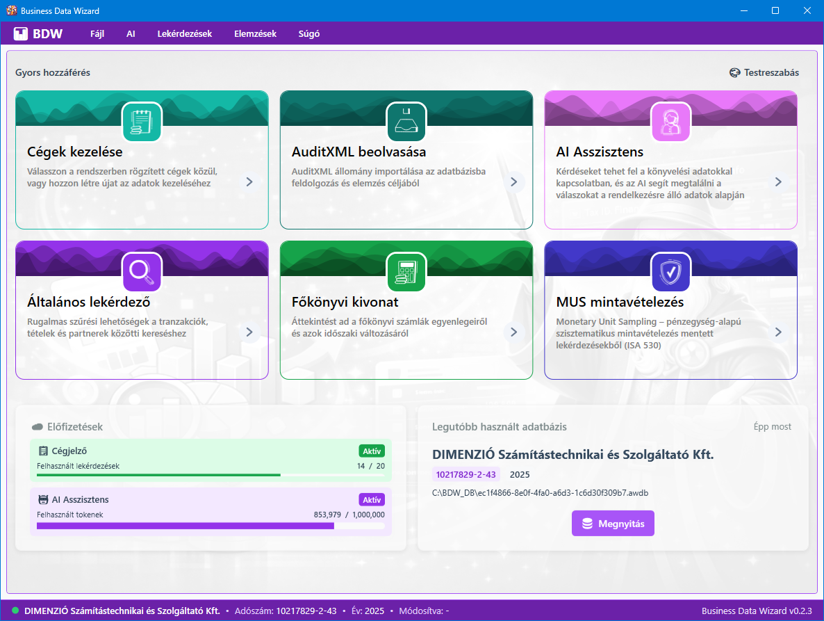 Főképernyő teljes nézet