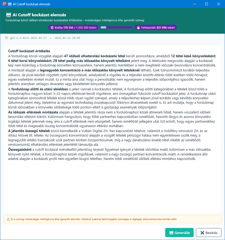 Cutoff kockázat elemzés