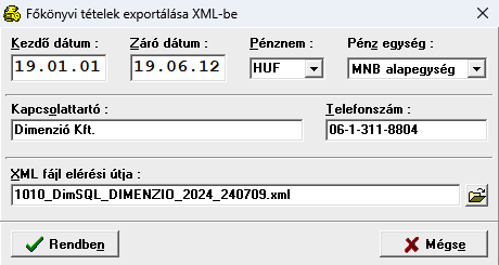 Audit XML Export